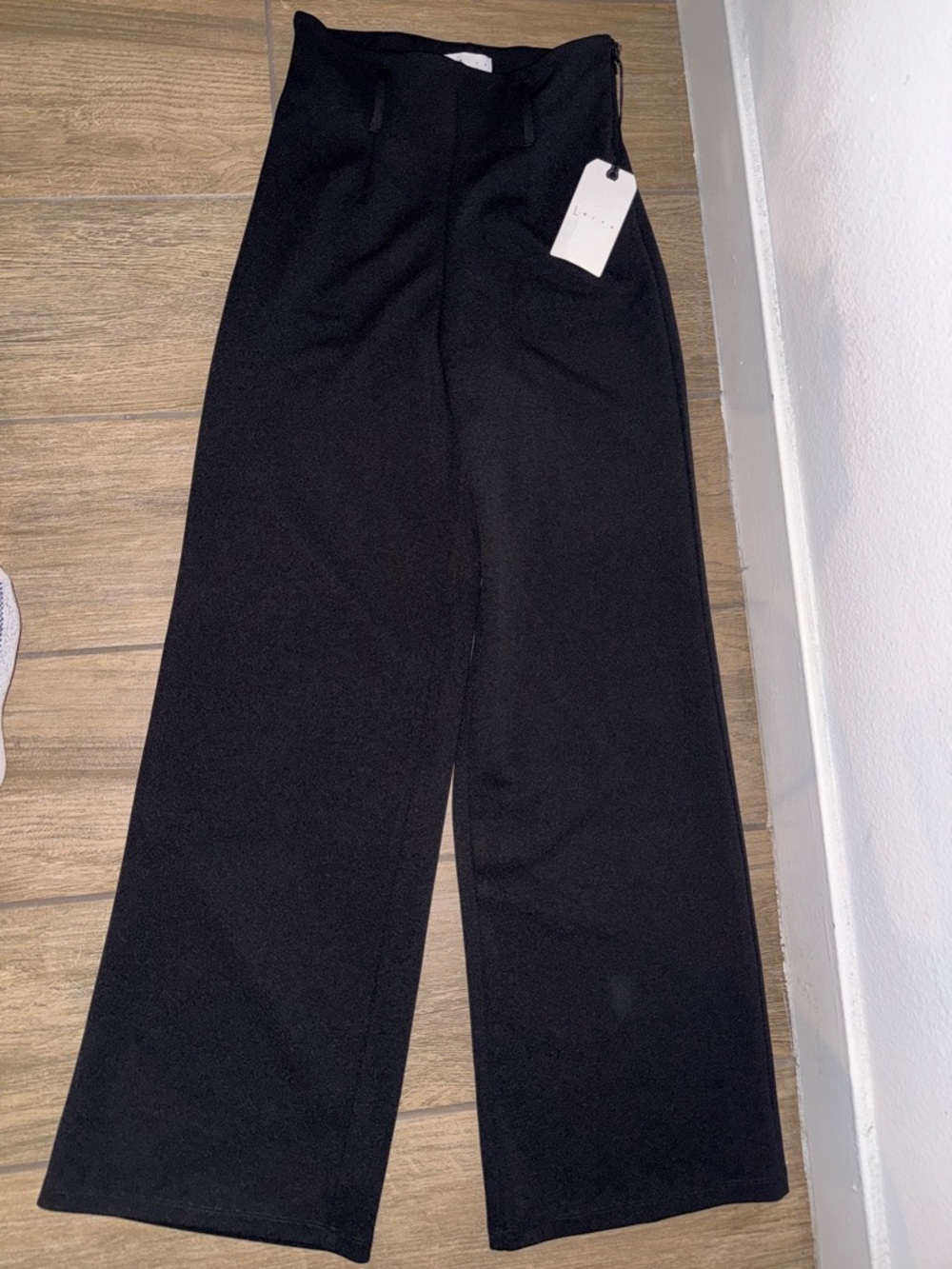 Leith Black Wide-Leg Trousers